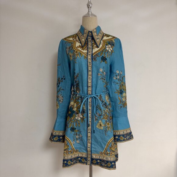 Alemais Cassie Mini Dress in Blue - Picture 4 of 15